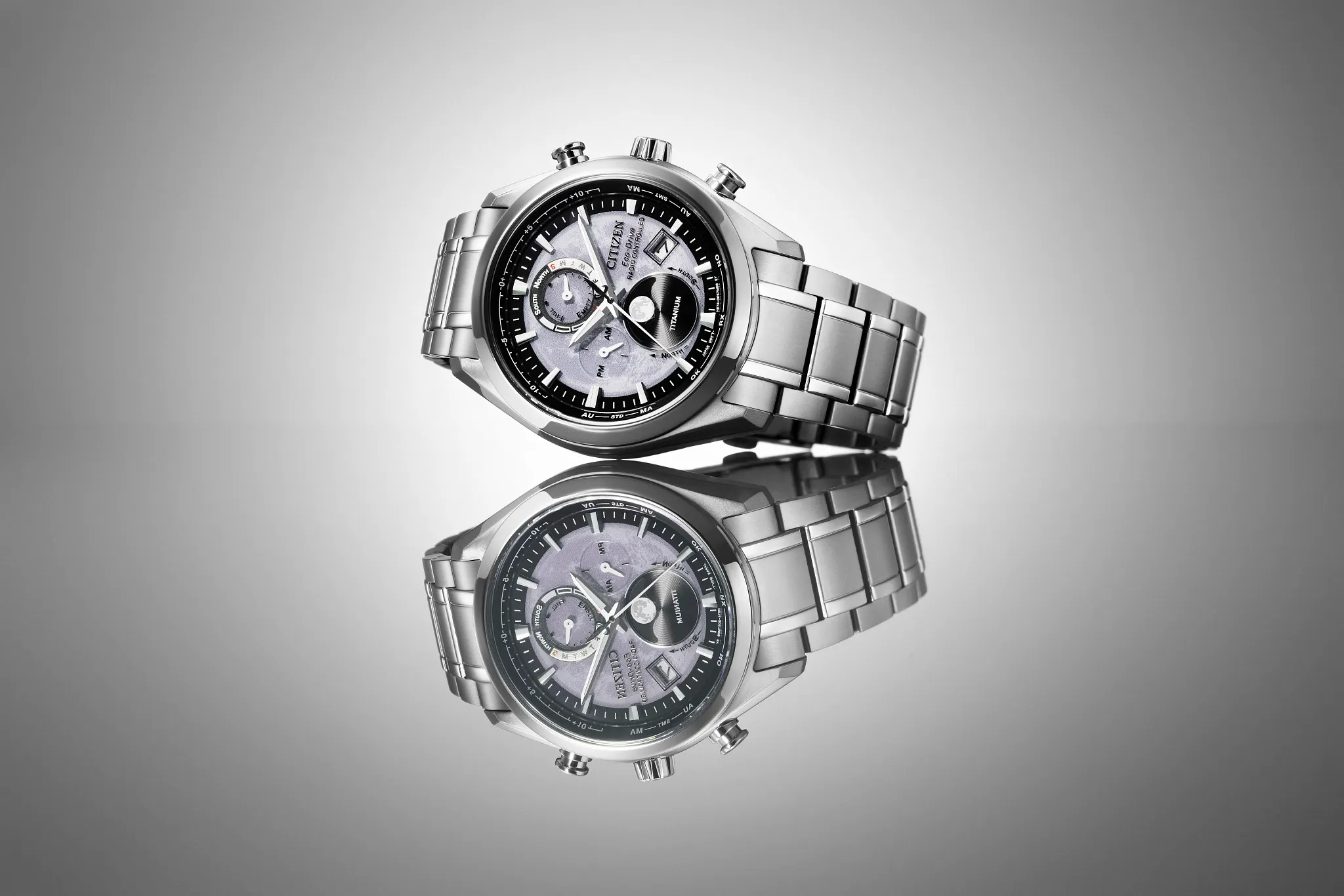 Tsuki-yomi A-T Grey Dial Super Titanium Bracelet BY1010-57H | CITIZEN